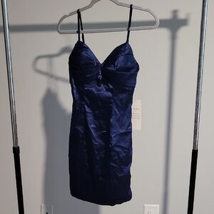 Elegant Navy Blue Mini Dress